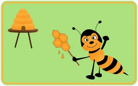 Bee and lollipop Illustrazione stock