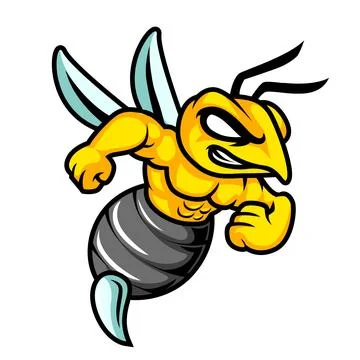 Bee ANGRY mascot logo sport logo Stock Illustration