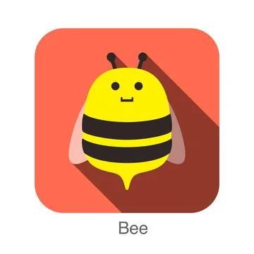 Bee animal face flat design Illustrazione stock