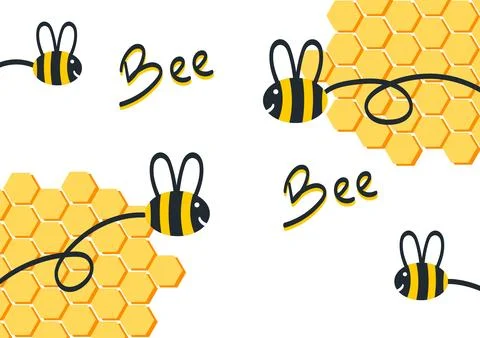 Bee background with fun theme Stock Illustration