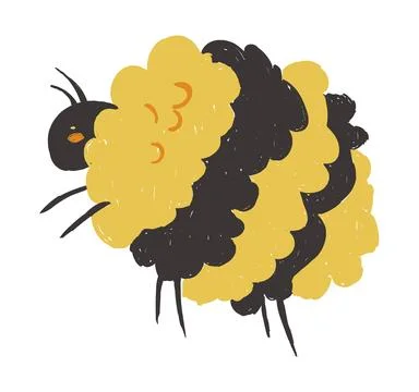 Bee, Bee Character, Bumblebee, Striped Bumblebee, Cute Bee Stock Illustration