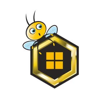 Bee on beehive Stock Illustration