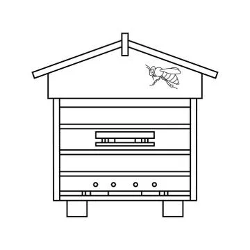 Bee beehive outline 스톡 일러스트