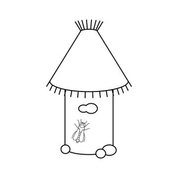 Bee beehive outline Stock Illustration
