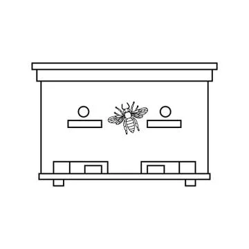 Bee beehive outline Stock Illustration