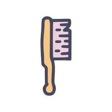 Bee brush color vector doodle simple icon Stock Illustration