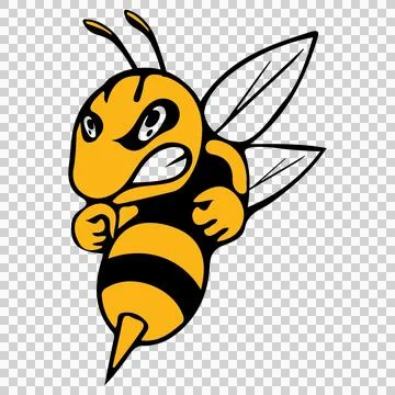Bee Bumble Insect Black Flat Silhouette flying wings Stockillustratie