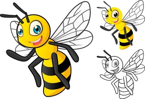 Bee Cartoon Character Stock Illustration