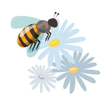 Bee cartoon style vector illustrations Stock Illustration