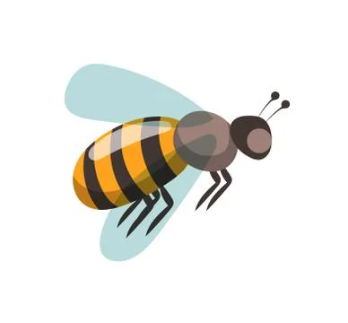 Bee cartoon style vector illustrations Stock Illustration