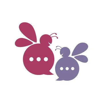 Bee chat speech bubble Illustrazione stock