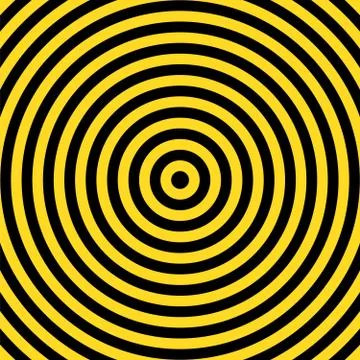 Bee colors, round lines background, Black and yellow bees aim. Vector Stock Illustration