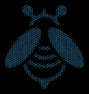 Bee Composition Icon of Halftone Circles イラスト素材