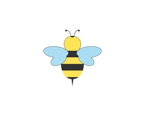 Bee, Cute bee, beetle, honey icon. Vector illustration. Flat design. Illustrazione stock