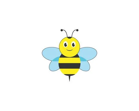 Bee, Cute bee, beetle, honey icon. Vector illustration. Flat design. Illustrazione stock