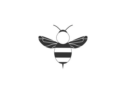 Bee, Cute bee, beetle, honey icon. Vector illustration. Flat design. Illustrazione stock
