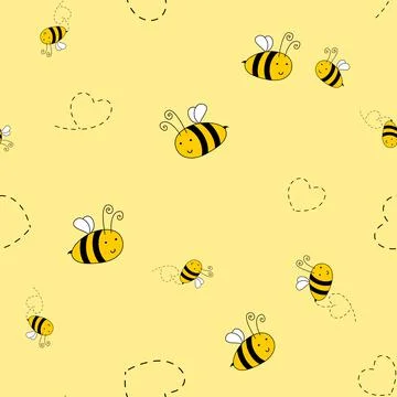 Bee cute seamless pattern background for kids textile. Vector Illustration イラスト素材