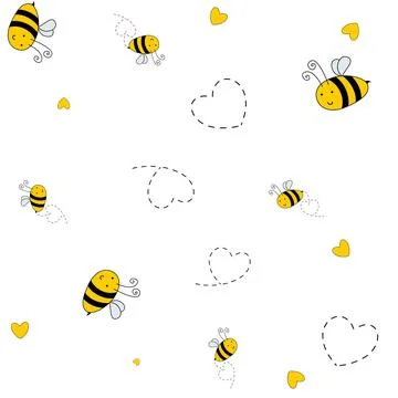 Bee cute seamless pattern background for kids textile. Vector Illustration イラスト素材