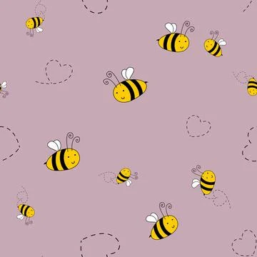 Bee cute seamless pattern background for kids textile. Illustration イラスト素材