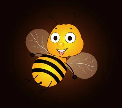 Bee on dark background Stock Illustration
