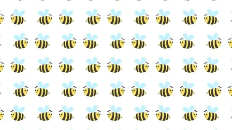 Bee Doodle Flying Background Pattern Stock Footage 319037419