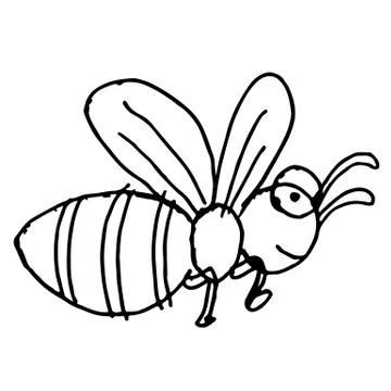 Bee doodle hand drawn 스톡 일러스트