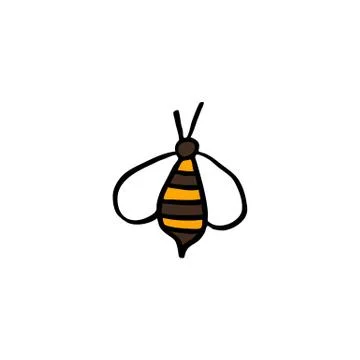 Bee doodle icon, vector illustration Stock Illustration
