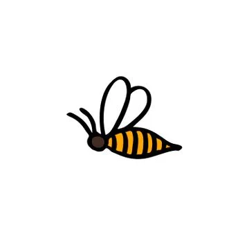 Bee doodle icon, vector illustration Stock Illustration