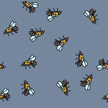 Bee drone icon vector seamless pattern イラスト素材