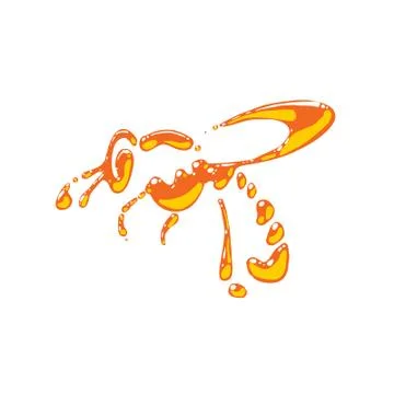 Bee with drops Stock Illustration