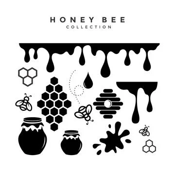 Bee Element Vector Design Collection Stock Illustration
