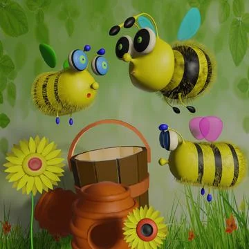Bee end bee Stock Illustration