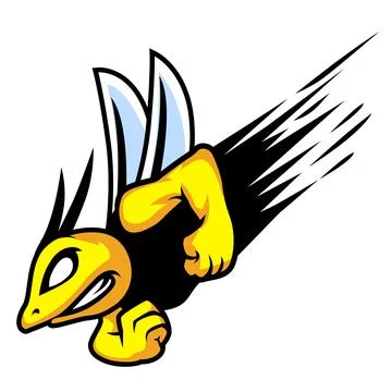 BEE fast mascot logo concept Stock Illustration