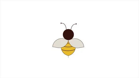 Bee flapping wings 2d animation video Vídeo Stock 296090624