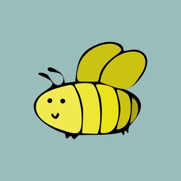 Bee flat badge Stock Illustration