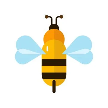 Bee flat clipart vector illustration Illustrazione stock