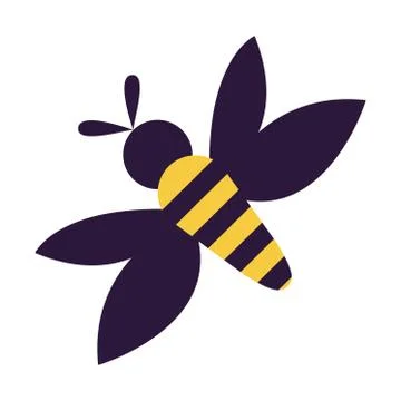 Bee flat icon Stock Illustration