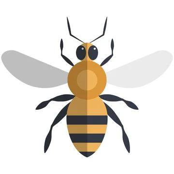 Bee flat vector icon illustration isolated on white Illustrazione stock