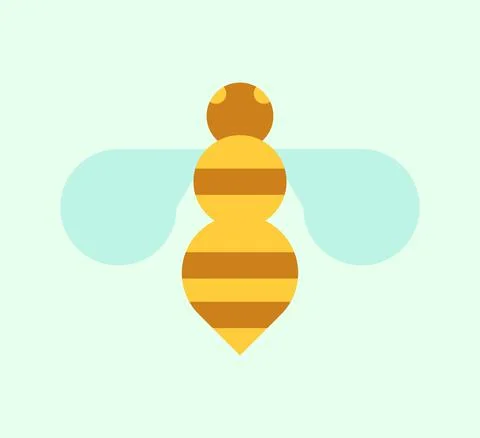 Bee flat vector illustration design Illustrazione stock