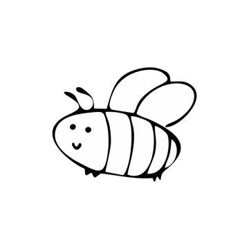 Bee flies flat icon Stock Illustration