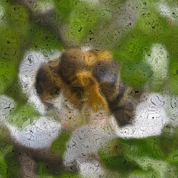 Bee on flower graffiti mosaic generated texture Stock Illustration
