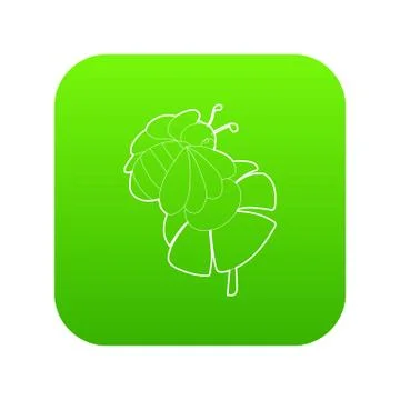 Bee on flower icon green vector Stock Illustration