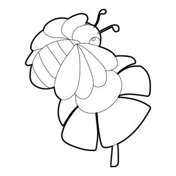 Bee on flower icon, isometric 3d style Illustrazione stock
