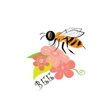 A bee on a flower Illustrazione stock