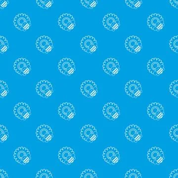 Bee on flower pattern seamless blue Stock Illustration