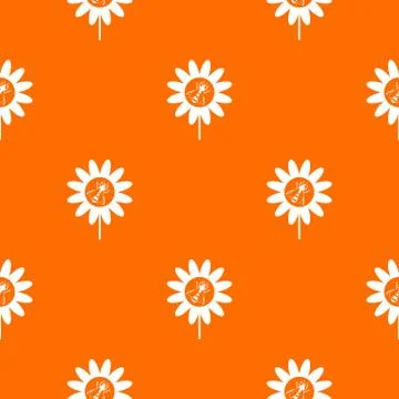 Bee on flower pattern seamless 스톡 일러스트