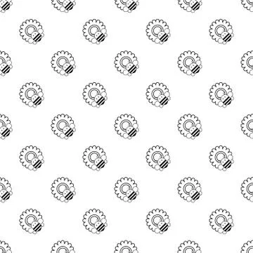 Bee on flower pattern seamless イラスト素材