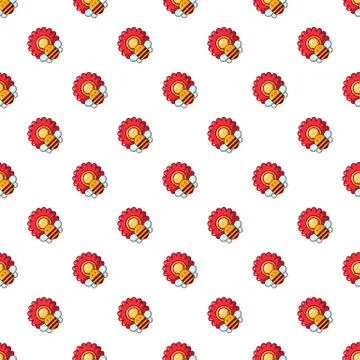 Bee on a flower pattern seamless Stock Illustration