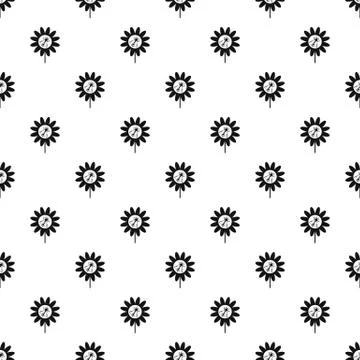 Bee on flower pattern vector Stock Illustration