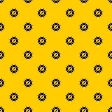 Bee on flower pattern vector Illustrazione stock